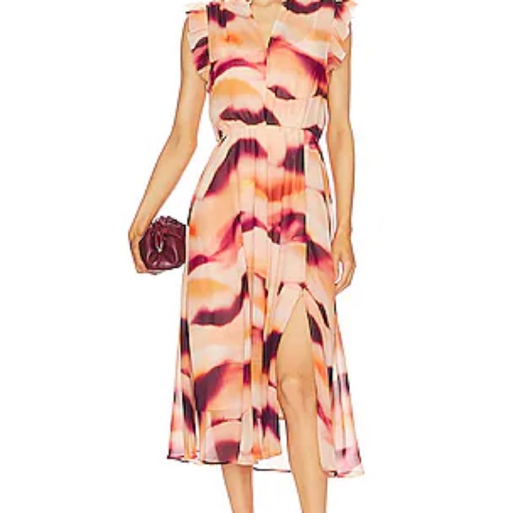 Steve Madden Allegra Dress in Rose Water Patterned Midi Dress - Picture 2 of 5